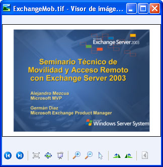 Presentación convertida en el Visor de imágenes y fax de Windows.