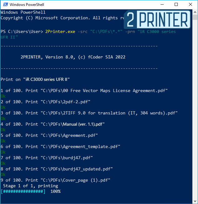 fCoder 2Printer 8.0 – Programa para la impresión de línea de comandos obtiene una actualización importante