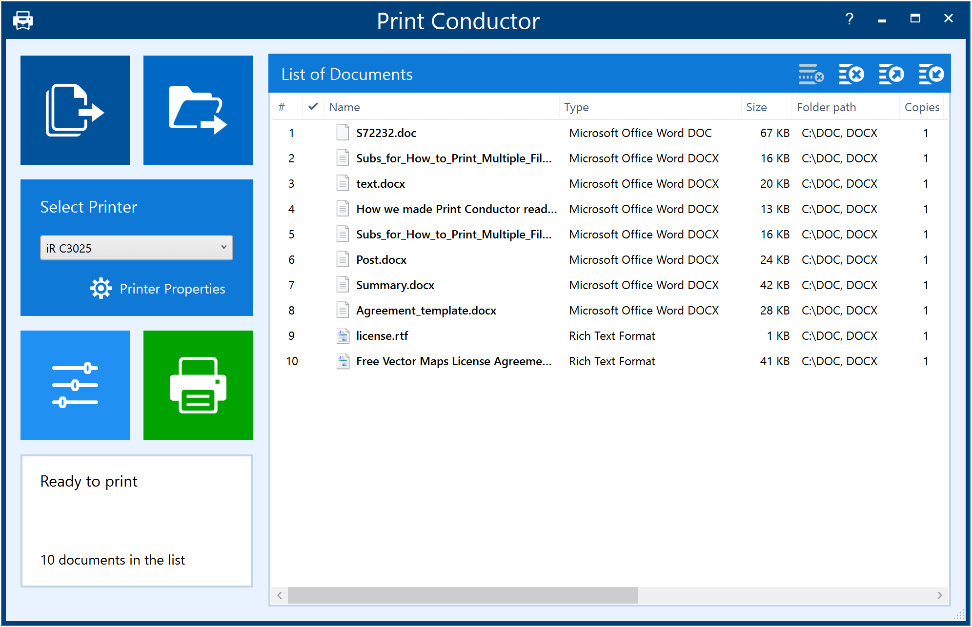 Imprimir varios archivos de Word sin tener Word con una aplicacin de escritorio